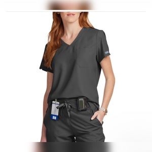 Med Couture Insight one pocket tuck in scrub top